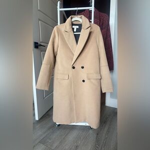 Wool-Blend Tailored Top Coat